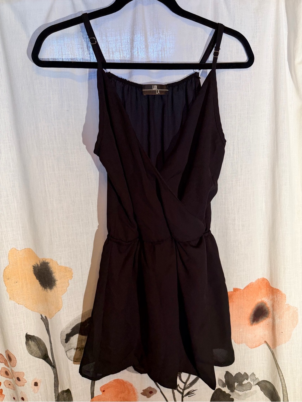 Lux Black Sleeveless V-Neck Romper - Picture 2 of 10